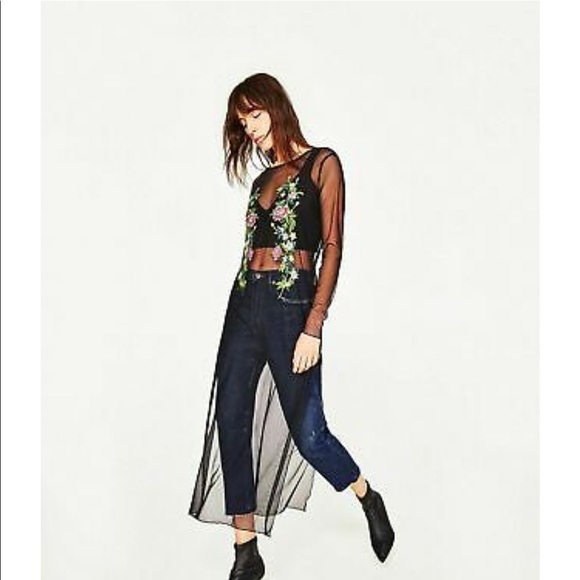 🆕 Zara embroidered tule overlay - Picture 6 of 10